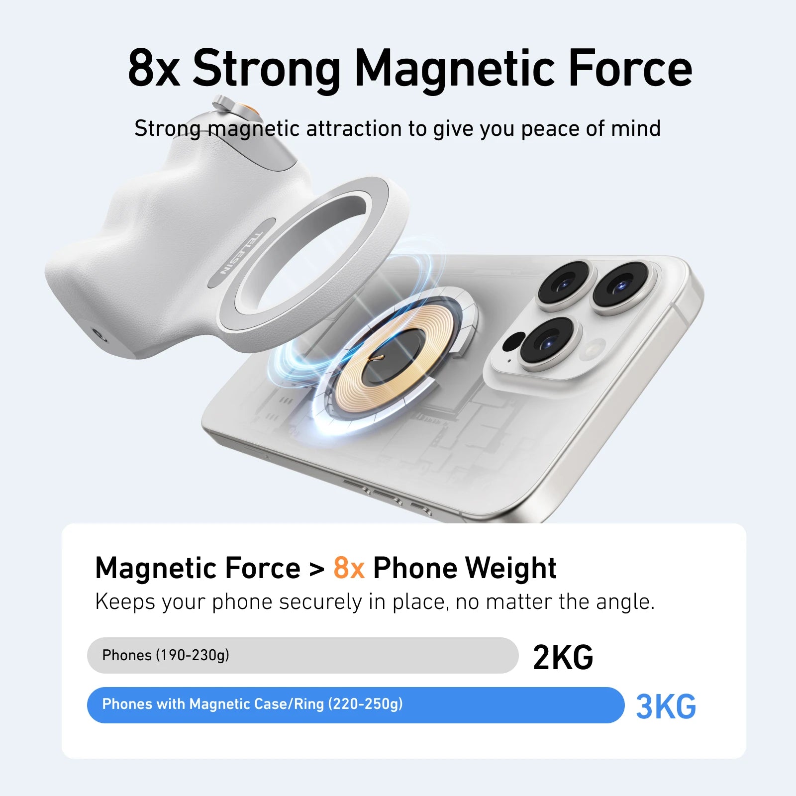 Poignée magnétique pour téléphone portable